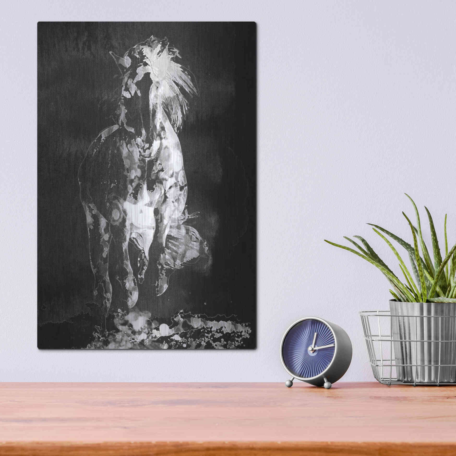 Luxe Metal Art 'Wild Running Horse 3' by Irena Orlov, Metal Wall Art,12x16