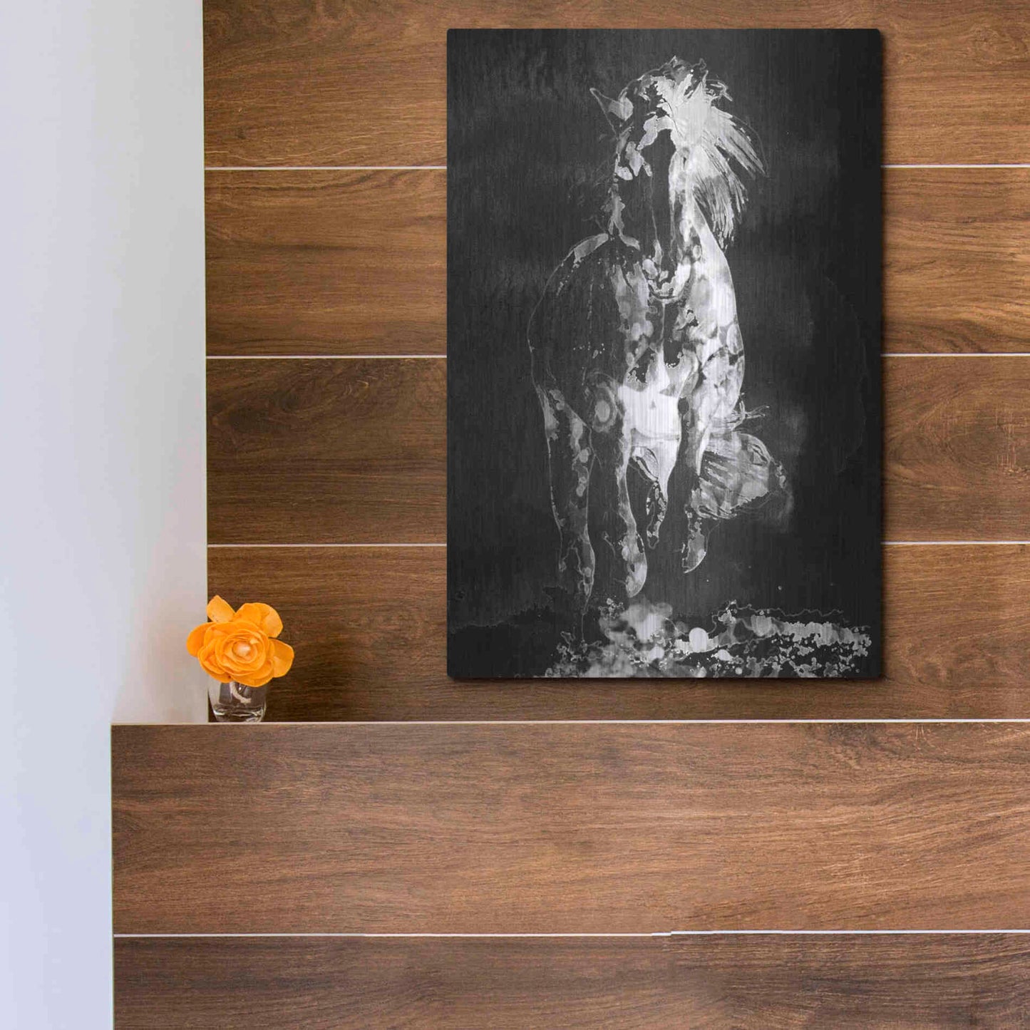 Luxe Metal Art 'Wild Running Horse 3' by Irena Orlov, Metal Wall Art,12x16