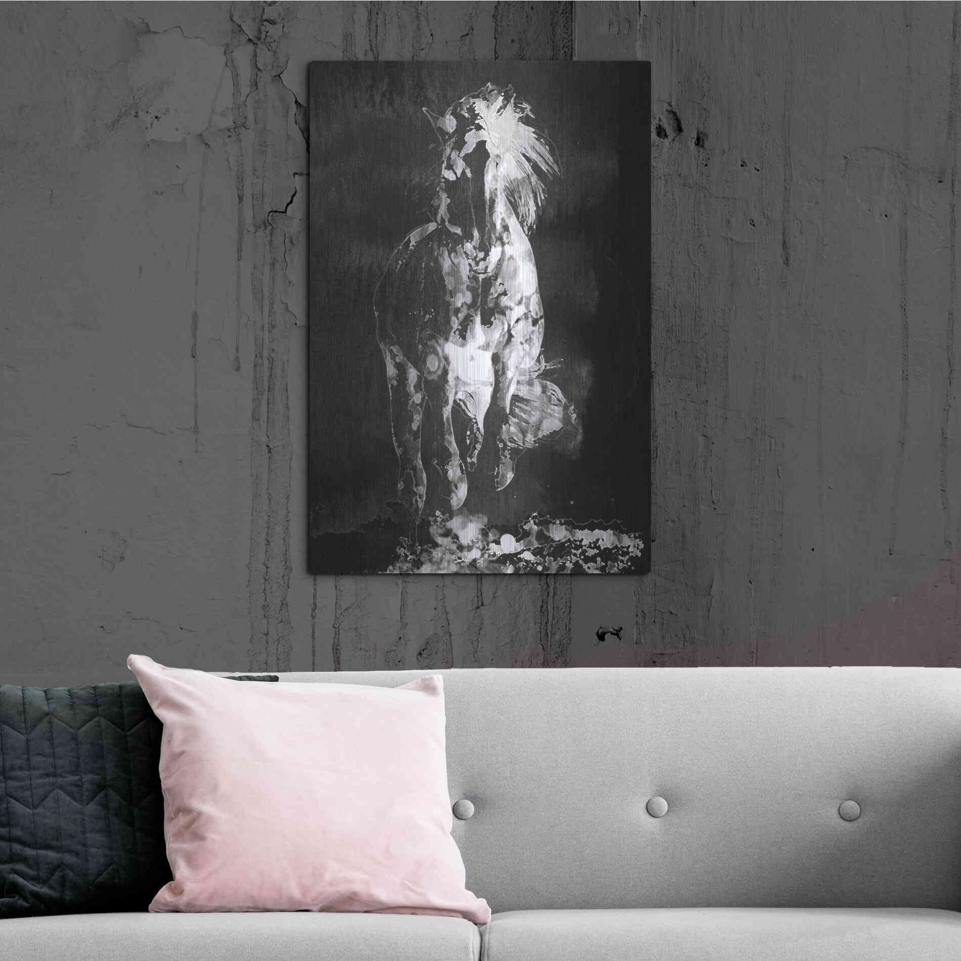 Luxe Metal Art 'Wild Running Horse 3' by Irena Orlov, Metal Wall Art,24x36