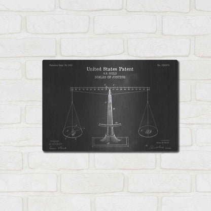 Luxe Metal Art 'Scales of Justice Blueprint Patent Chalkboard' Metal Wall Art,16x12