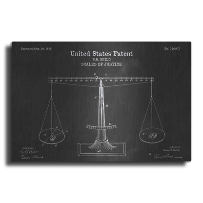 Luxe Metal Art 'Scales of Justice Blueprint Patent Chalkboard' Metal Wall Art