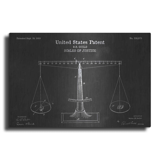 Luxe Metal Art 'Scales of Justice Blueprint Patent Chalkboard' Metal Wall Art