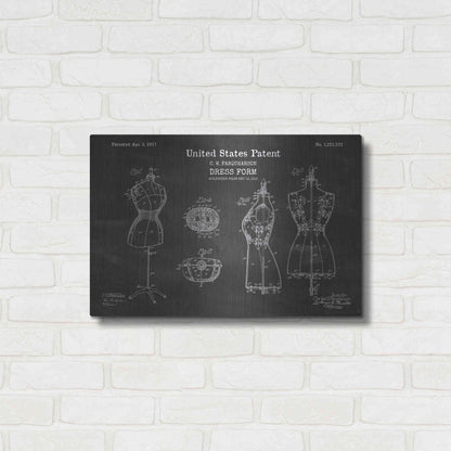Luxe Metal Art 'Dress Form Blueprint Patent Chalkboard' Metal Wall Art,24x16