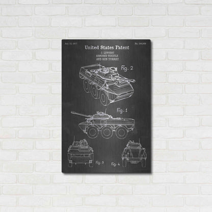 Luxe Metal Art 'Armored Vehicle Blueprint Patent Chalkboard' Metal Wall Art,24x36