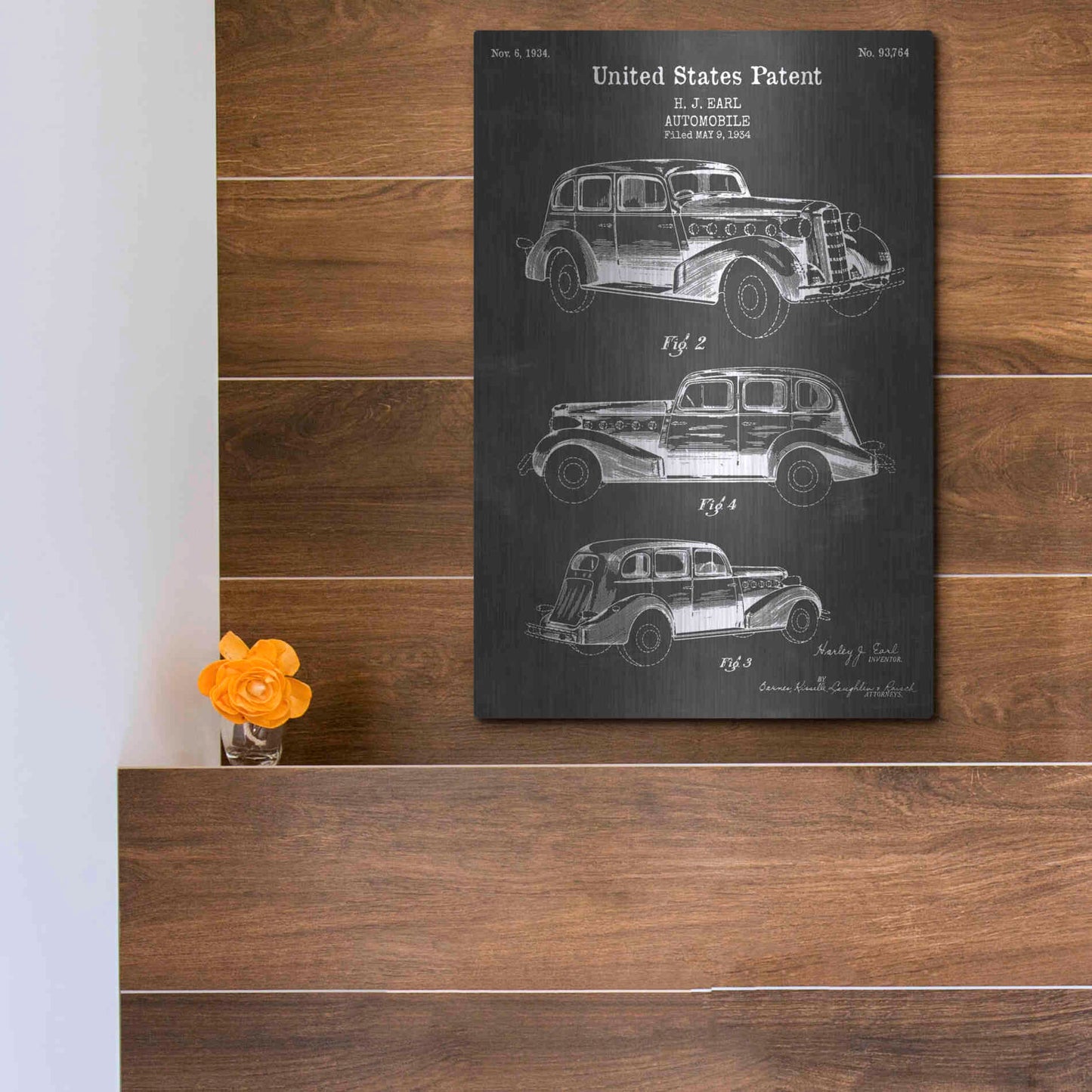 Luxe Metal Art 'Luxury Automobile Blueprint Patent Chalkboard' Metal Wall Art,12x16