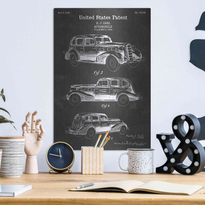 Luxe Metal Art 'Luxury Automobile Blueprint Patent Chalkboard' Metal Wall Art,12x16