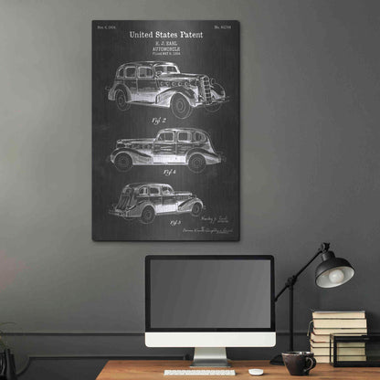Luxe Metal Art 'Luxury Automobile Blueprint Patent Chalkboard' Metal Wall Art,24x36