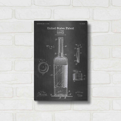 Luxe Metal Art 'Bottle Blueprint Patent Chalkboard' Metal Wall Art,12x16
