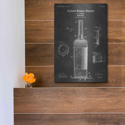 Luxe Metal Art 'Bottle Blueprint Patent Chalkboard' Metal Wall Art,12x16