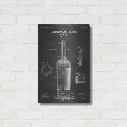 Luxe Metal Art 'Bottle Blueprint Patent Chalkboard' Metal Wall Art,16x24