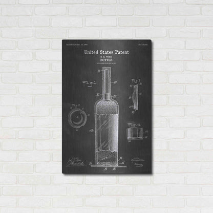 Luxe Metal Art 'Bottle Blueprint Patent Chalkboard' Metal Wall Art,24x36