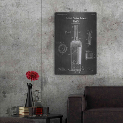 Luxe Metal Art 'Bottle Blueprint Patent Chalkboard' Metal Wall Art,24x36