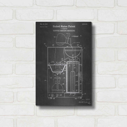 Luxe Metal Art 'Coffee Machine Blueprint Patent Chalkboard' Metal Wall Art,12x16