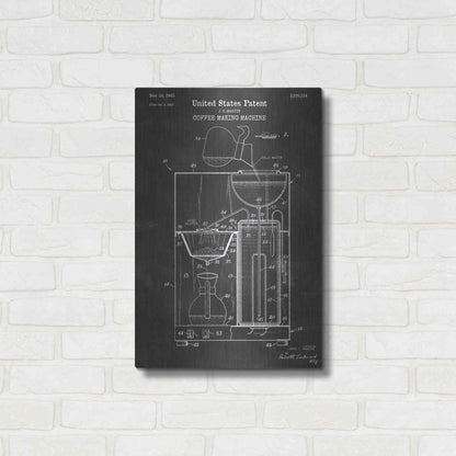 Luxe Metal Art 'Coffee Machine Blueprint Patent Chalkboard' Metal Wall Art,16x24