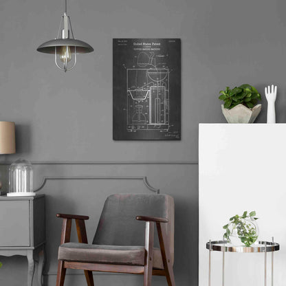 Luxe Metal Art 'Coffee Machine Blueprint Patent Chalkboard' Metal Wall Art,16x24