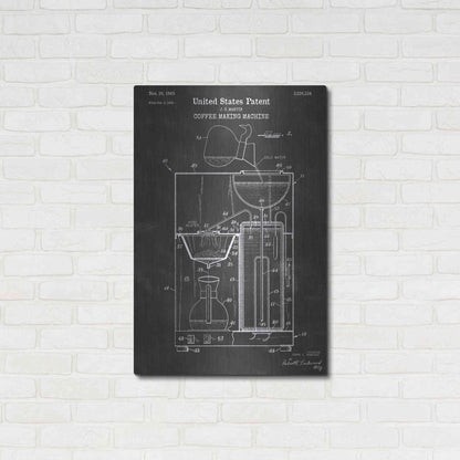 Luxe Metal Art 'Coffee Machine Blueprint Patent Chalkboard' Metal Wall Art,24x36