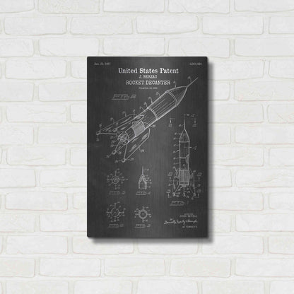 Luxe Metal Art 'Rocket Ship Blueprint Patent Chalkboard' Metal Wall Art,16x24