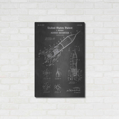 Luxe Metal Art 'Rocket Ship Blueprint Patent Chalkboard' Metal Wall Art,24x36