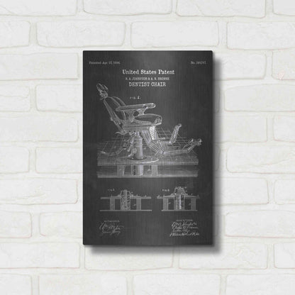 Luxe Metal Art 'Dentist Chair Blueprint Patent Chalkboard' Metal Wall Art,12x16