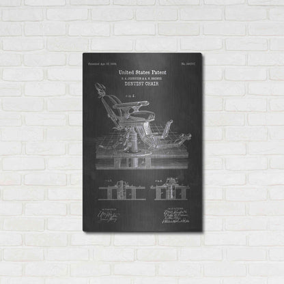 Luxe Metal Art 'Dentist Chair Blueprint Patent Chalkboard' Metal Wall Art,24x36