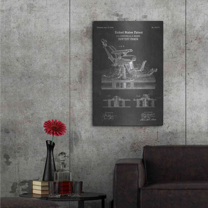 Luxe Metal Art 'Dentist Chair Blueprint Patent Chalkboard' Metal Wall Art,24x36