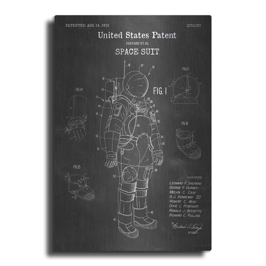 Luxe Metal Art 'Space Suit Blueprint Patent Chalkboard' Metal Wall Art