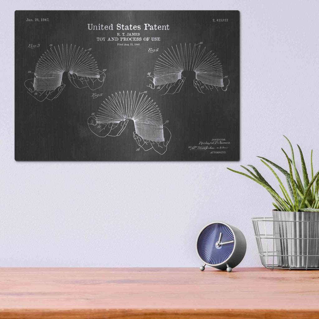 Luxe Metal Art 'Toy and Process of Use Blueprint Patent Chalkboard' Metal Wall Art,16x12