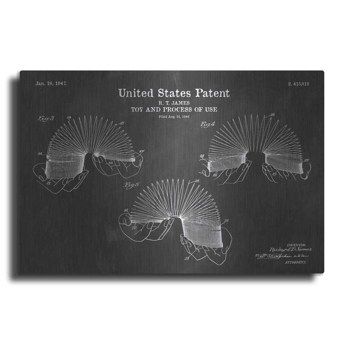 Luxe Metal Art 'Toy and Process of Use Blueprint Patent Chalkboard' Metal Wall Art