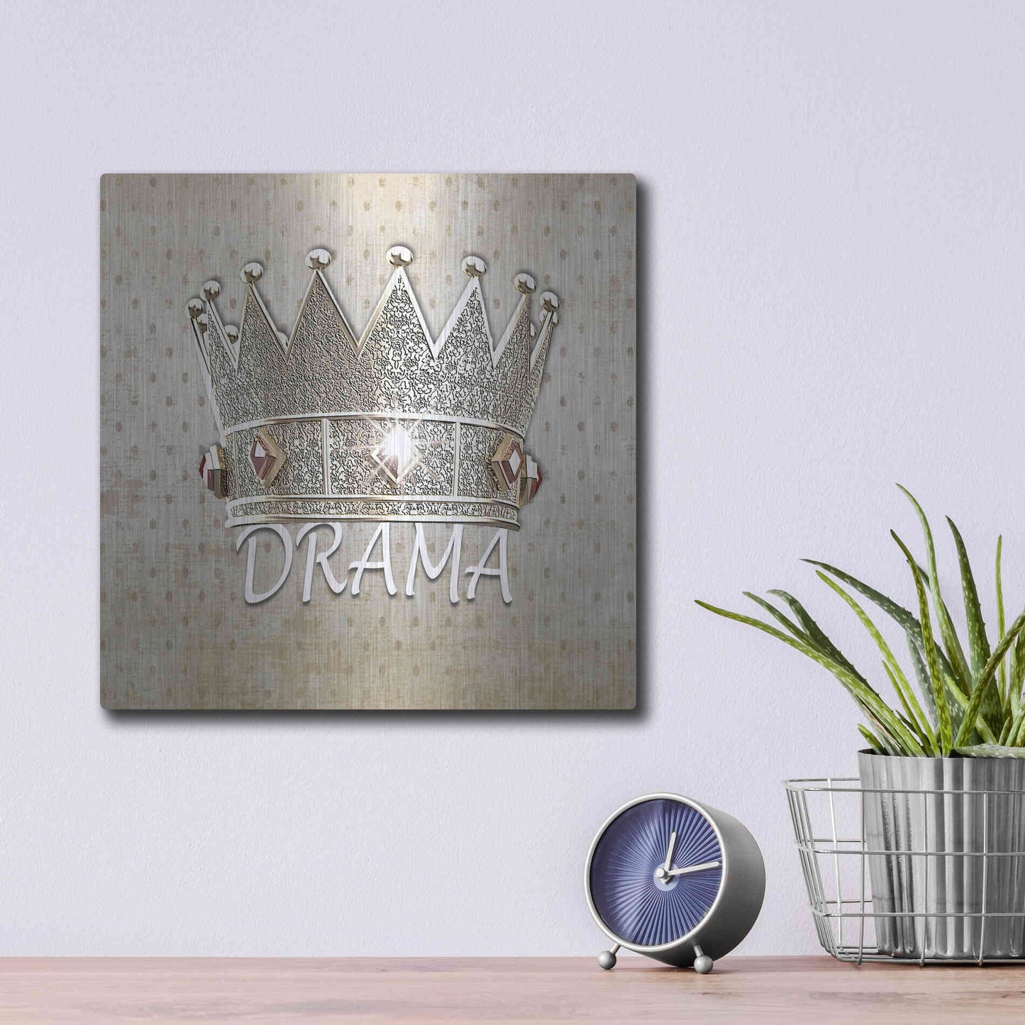 Luxe Metal Art 'Drama Queen' by Karen Smith, Metal Wall Art,12x12