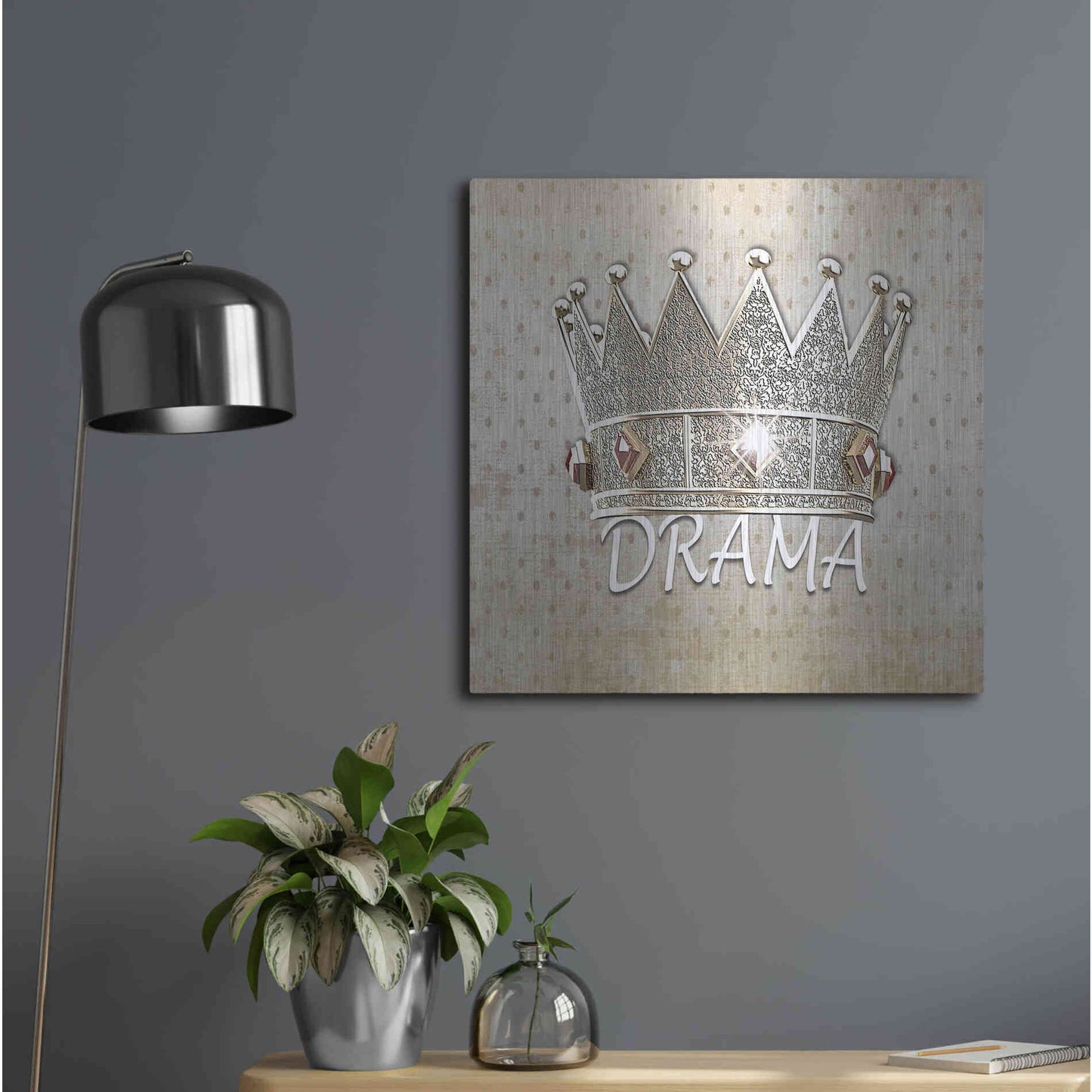 Luxe Metal Art 'Drama Queen' by Karen Smith, Metal Wall Art,24x24