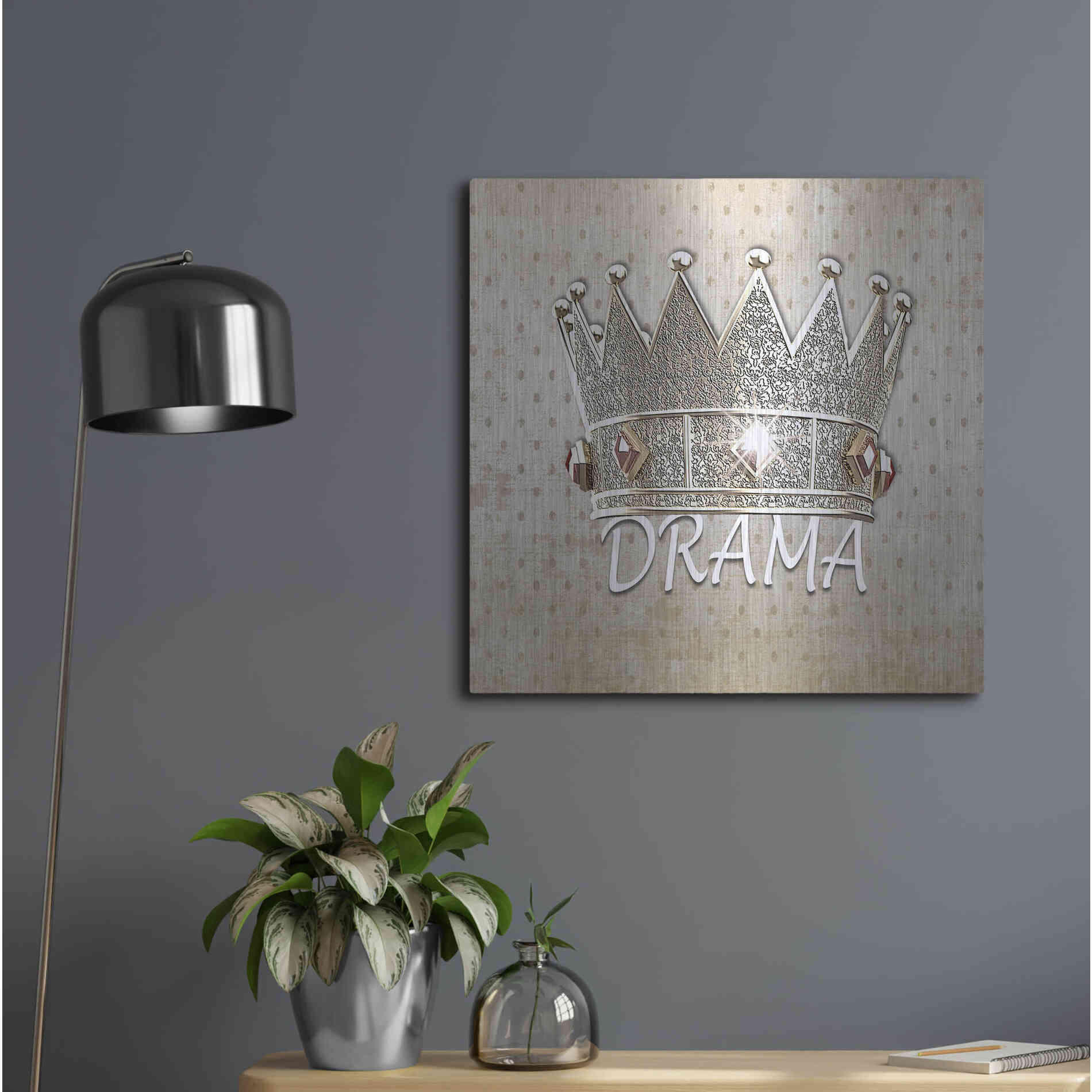 Luxe Metal Art 'Drama Queen' by Karen Smith, Metal Wall Art,24x24