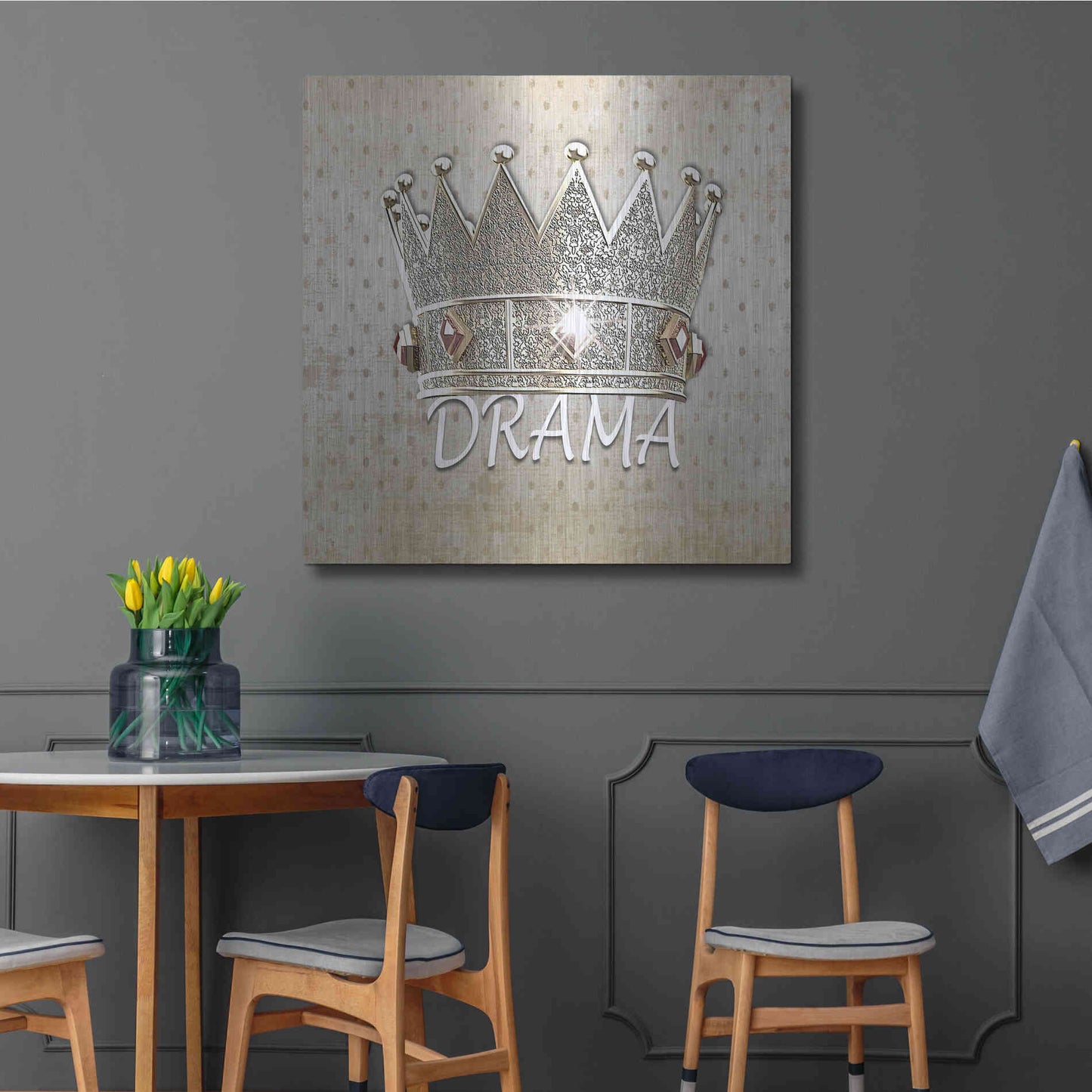 Luxe Metal Art 'Drama Queen' by Karen Smith, Metal Wall Art,36x36