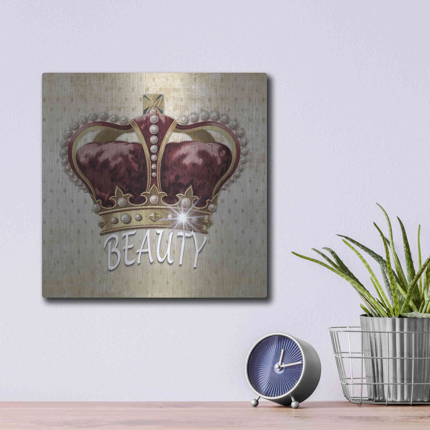 Luxe Metal Art 'Beauty Queen' by Karen Smith, Metal Wall Art,12x12