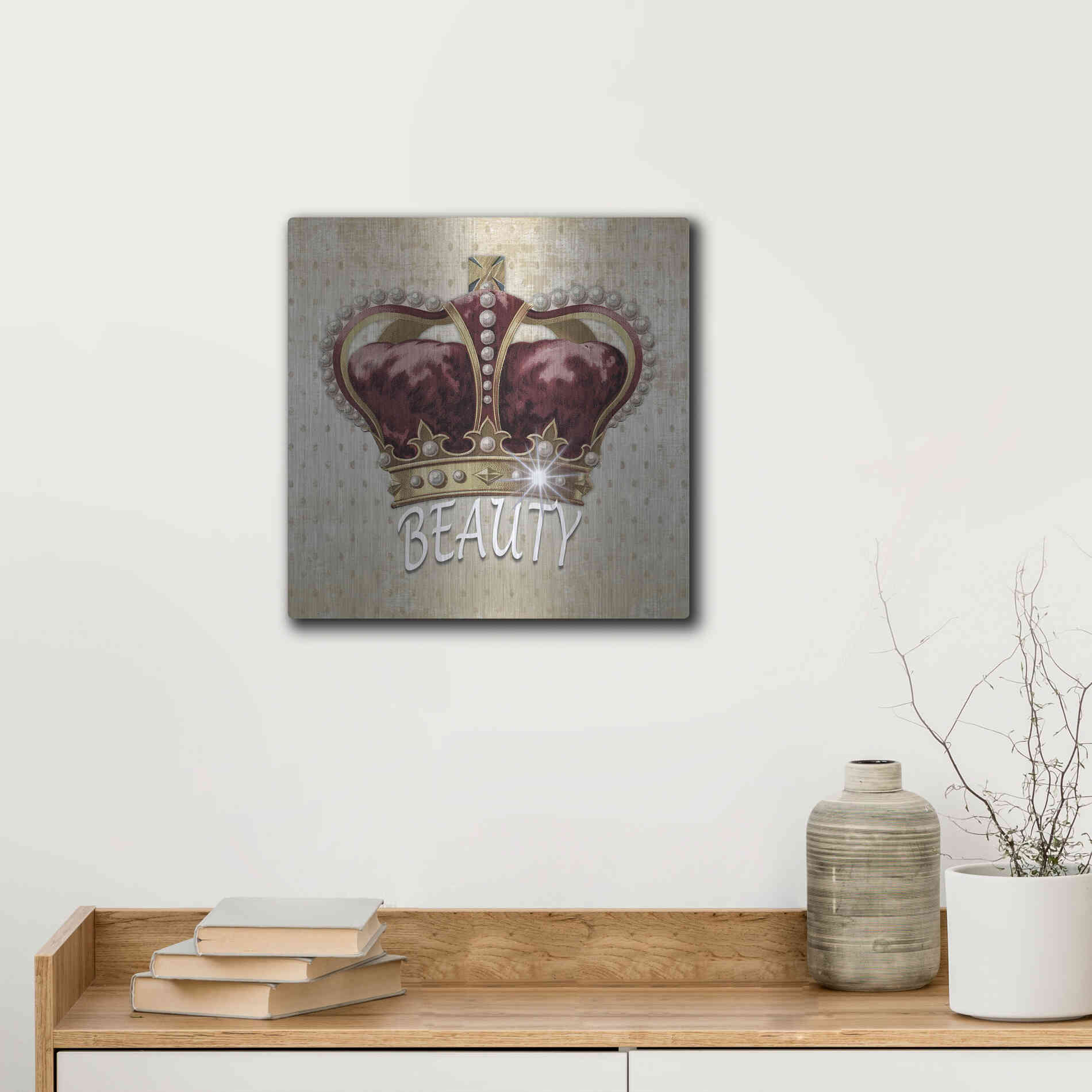 Luxe Metal Art 'Beauty Queen' by Karen Smith, Metal Wall Art,12x12
