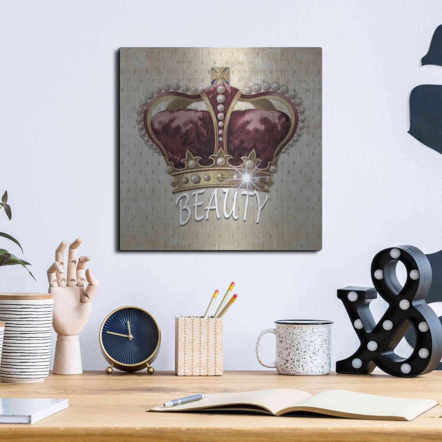 Luxe Metal Art 'Beauty Queen' by Karen Smith, Metal Wall Art,12x12