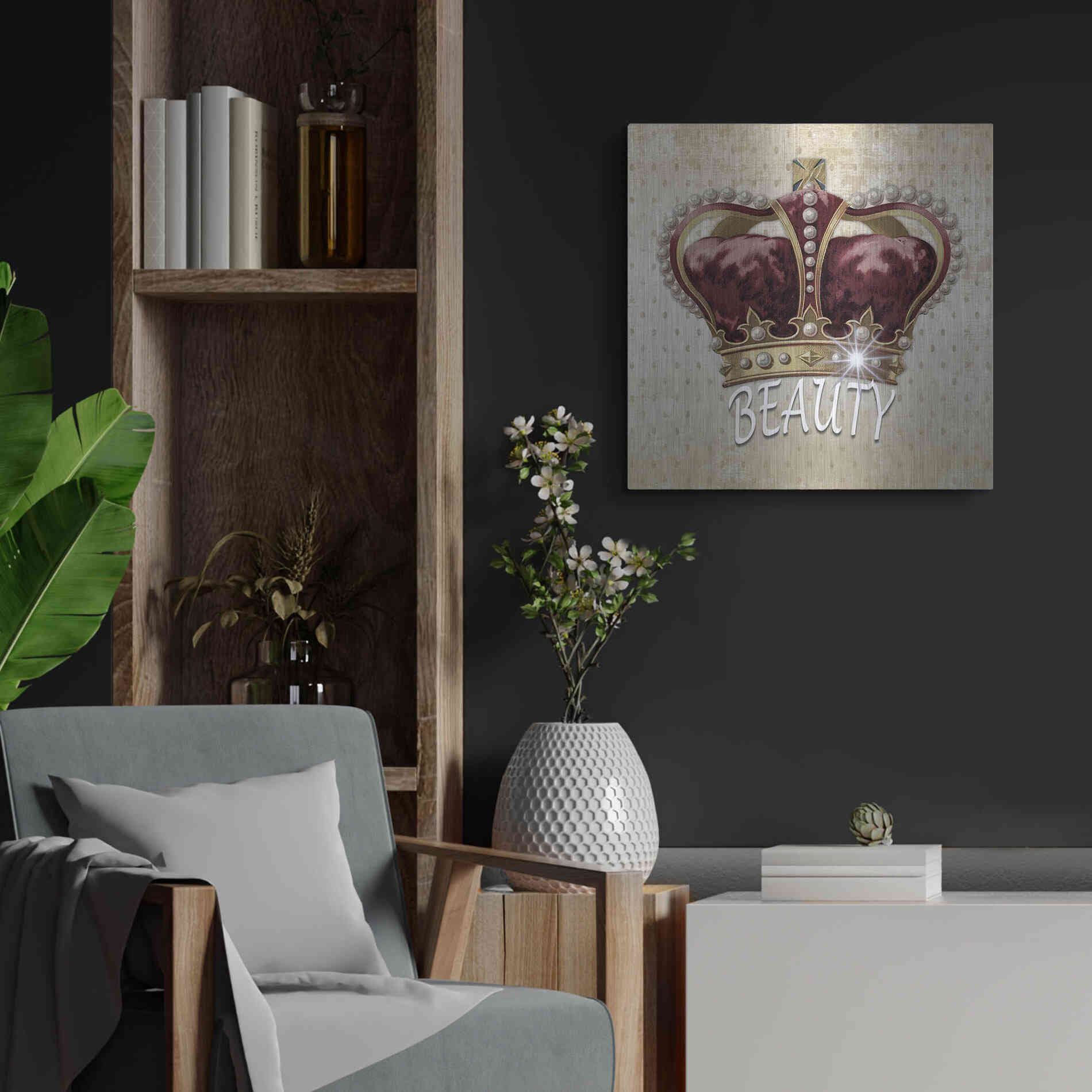 Luxe Metal Art 'Beauty Queen' by Karen Smith, Metal Wall Art,24x24