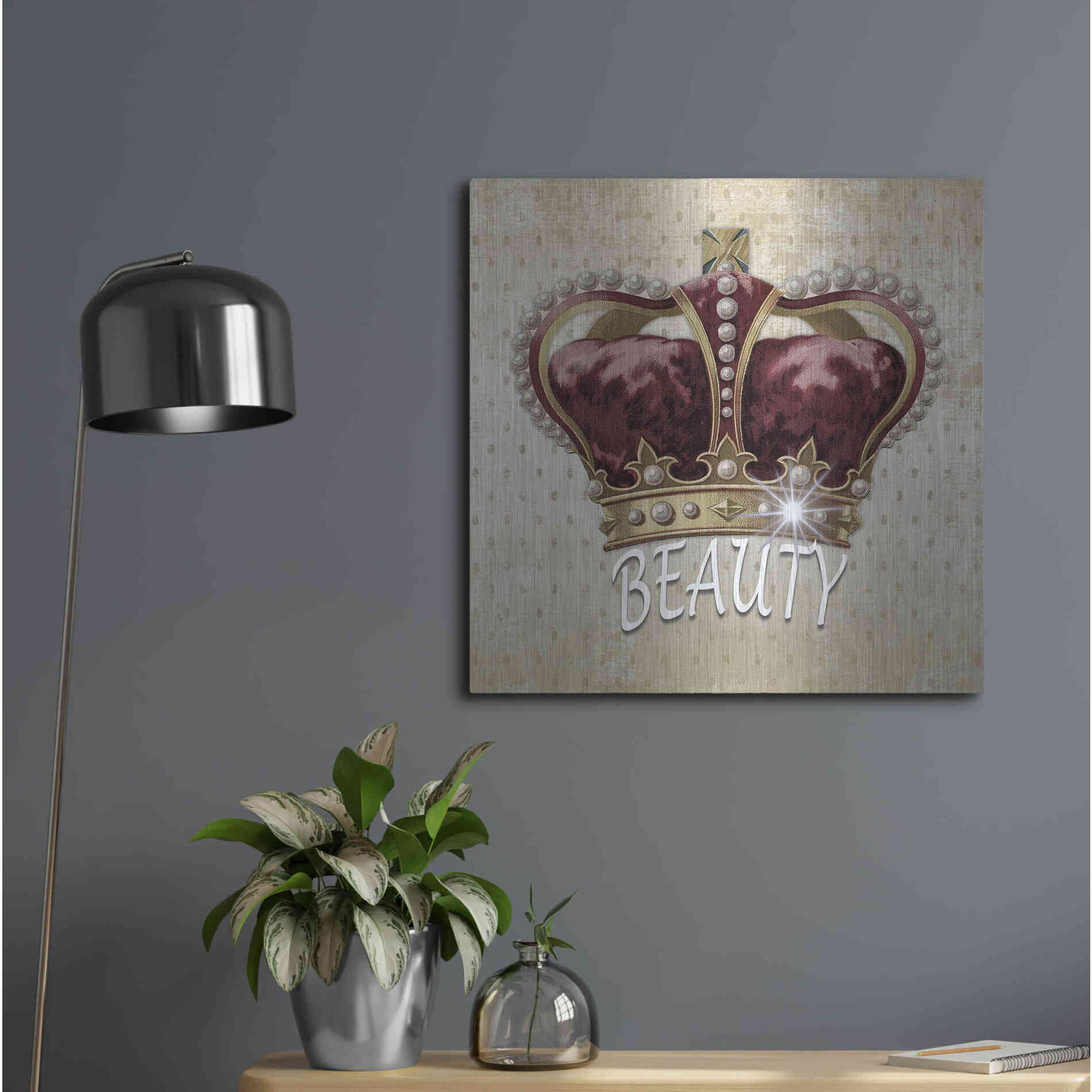 Luxe Metal Art 'Beauty Queen' by Karen Smith, Metal Wall Art,24x24