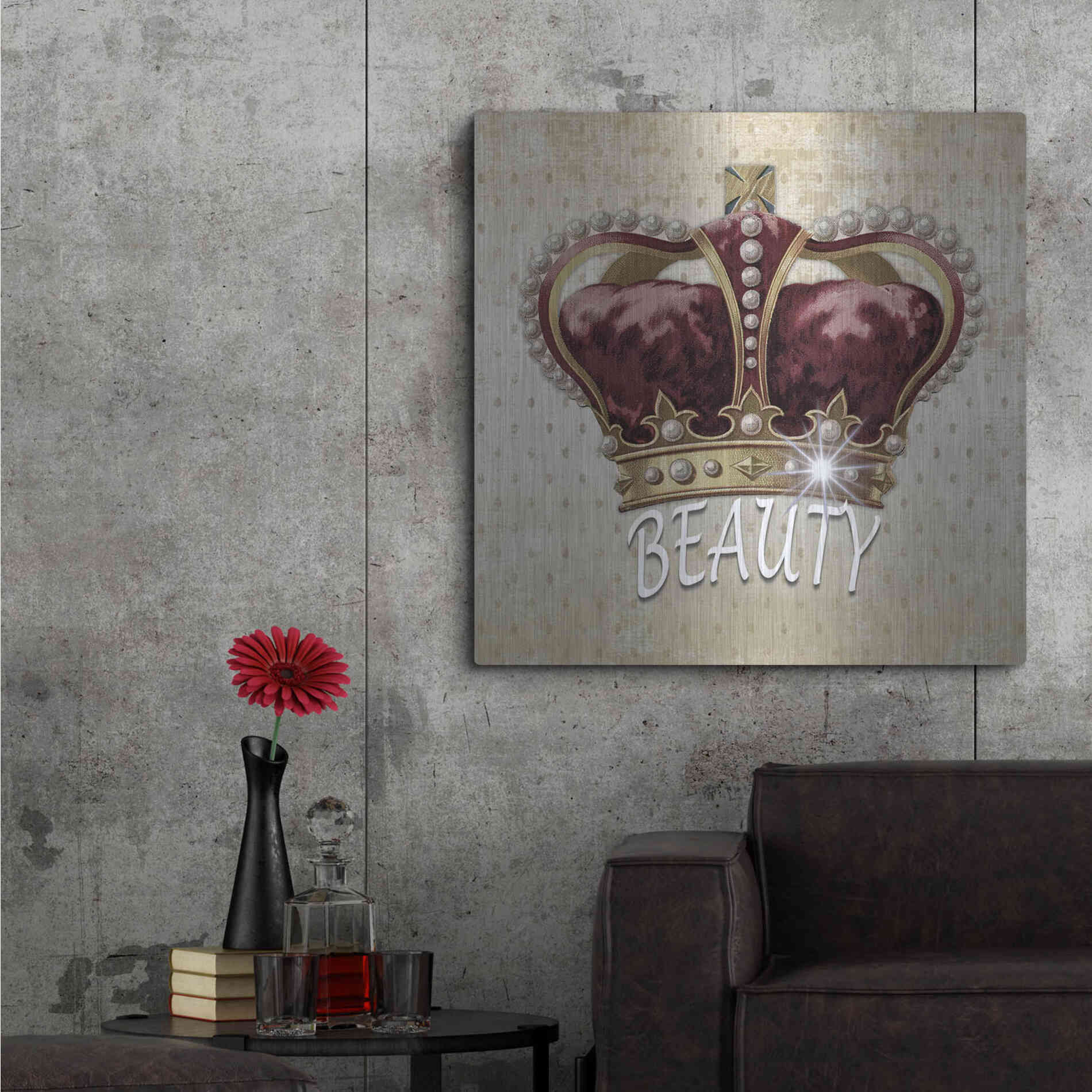 Luxe Metal Art 'Beauty Queen' by Karen Smith, Metal Wall Art,36x36