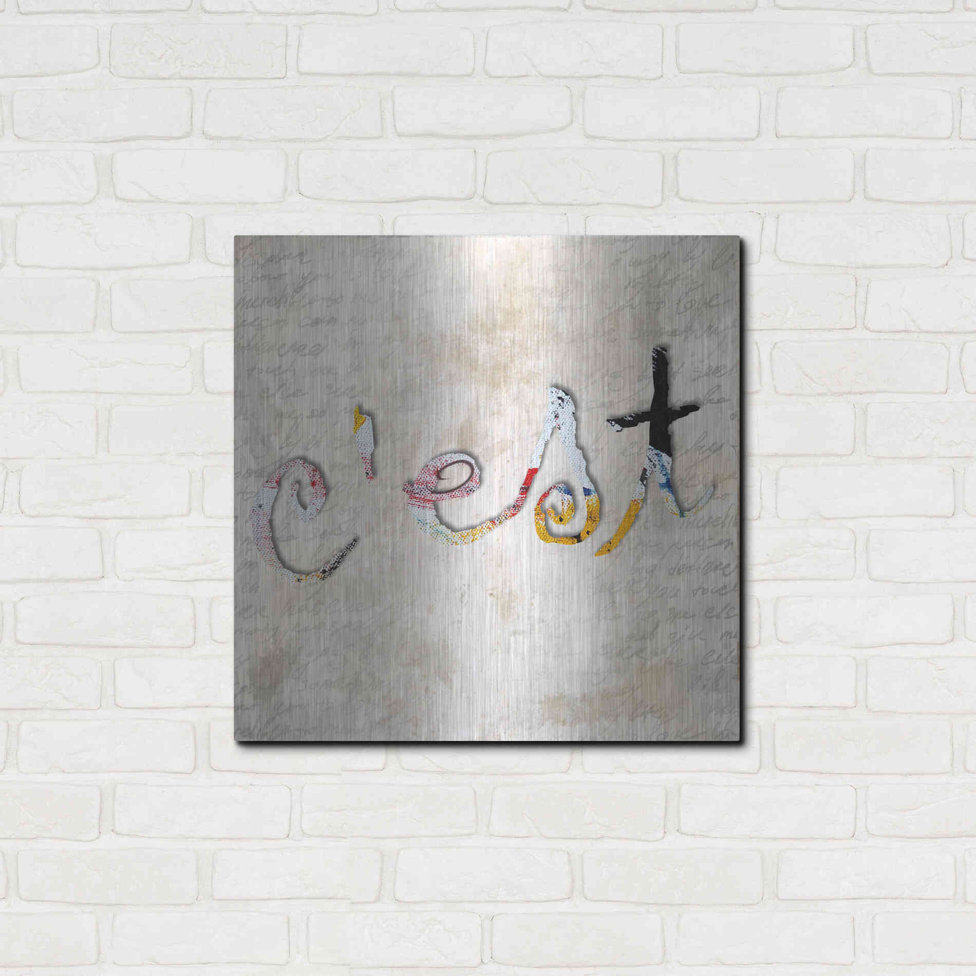 Luxe Metal Art 'C'est' by Karen Smith, Metal Wall Art,24x24