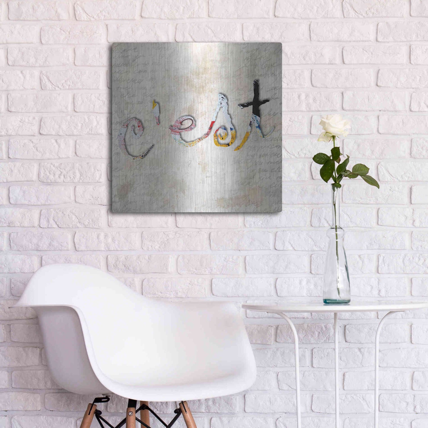 Luxe Metal Art 'C'est' by Karen Smith, Metal Wall Art,24x24