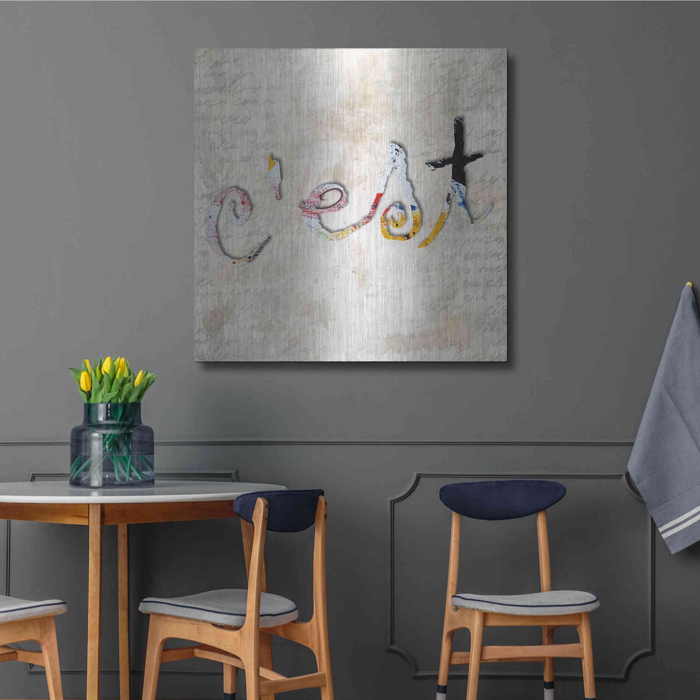 Luxe Metal Art 'C'est' by Karen Smith, Metal Wall Art,36x36