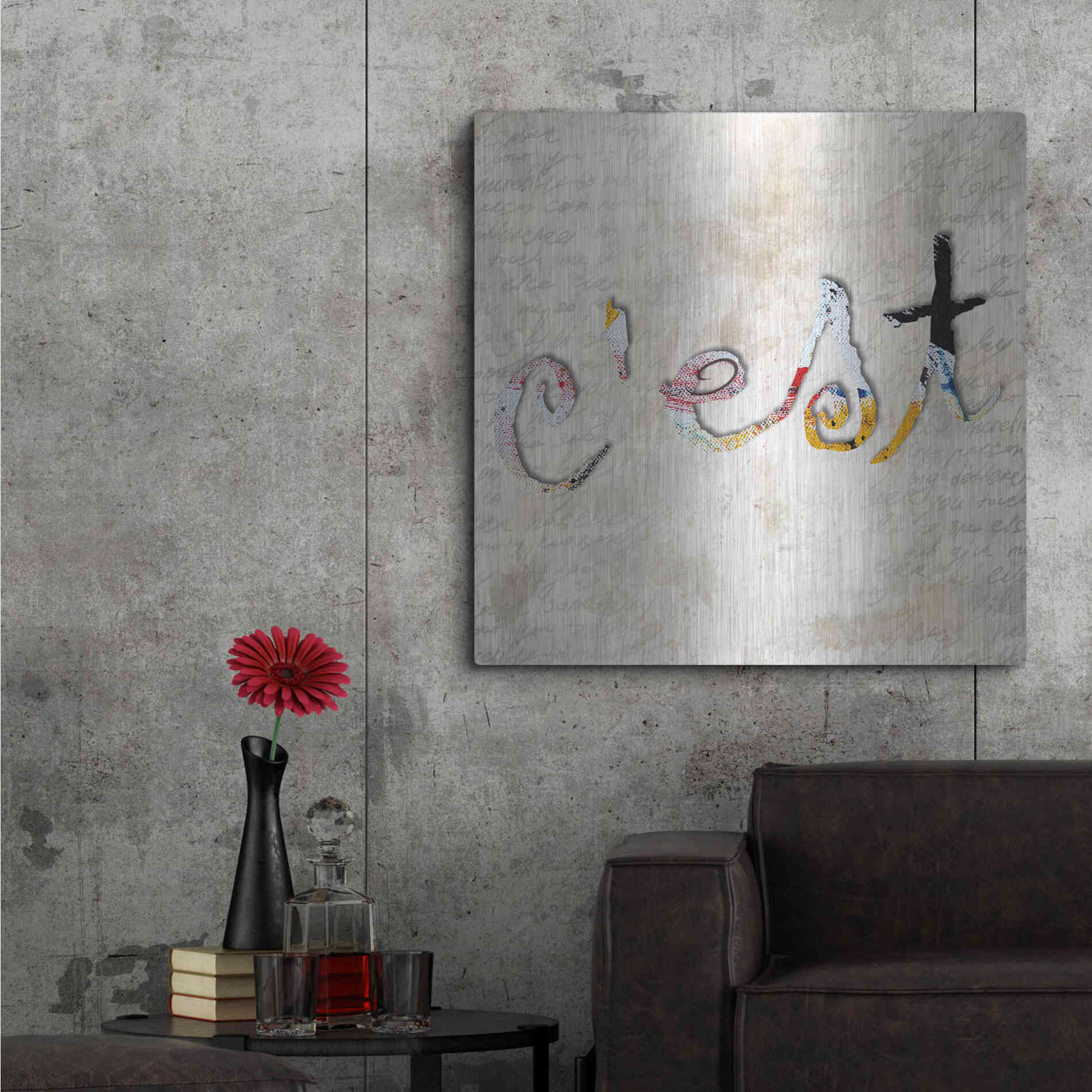 Luxe Metal Art 'C'est' by Karen Smith, Metal Wall Art,36x36