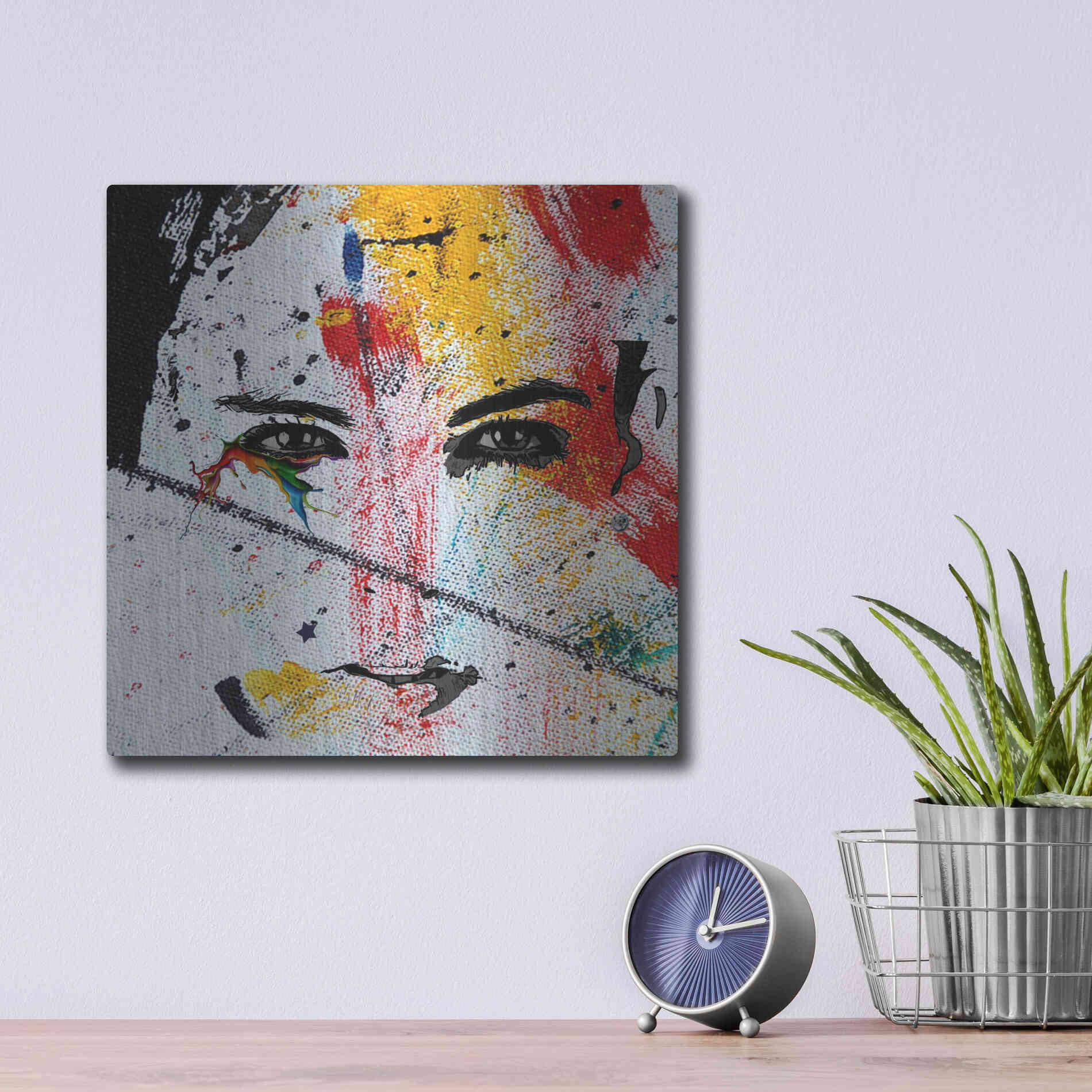 Luxe Metal Art 'Face Paint' by Karen Smith, Metal Wall Art,12x12