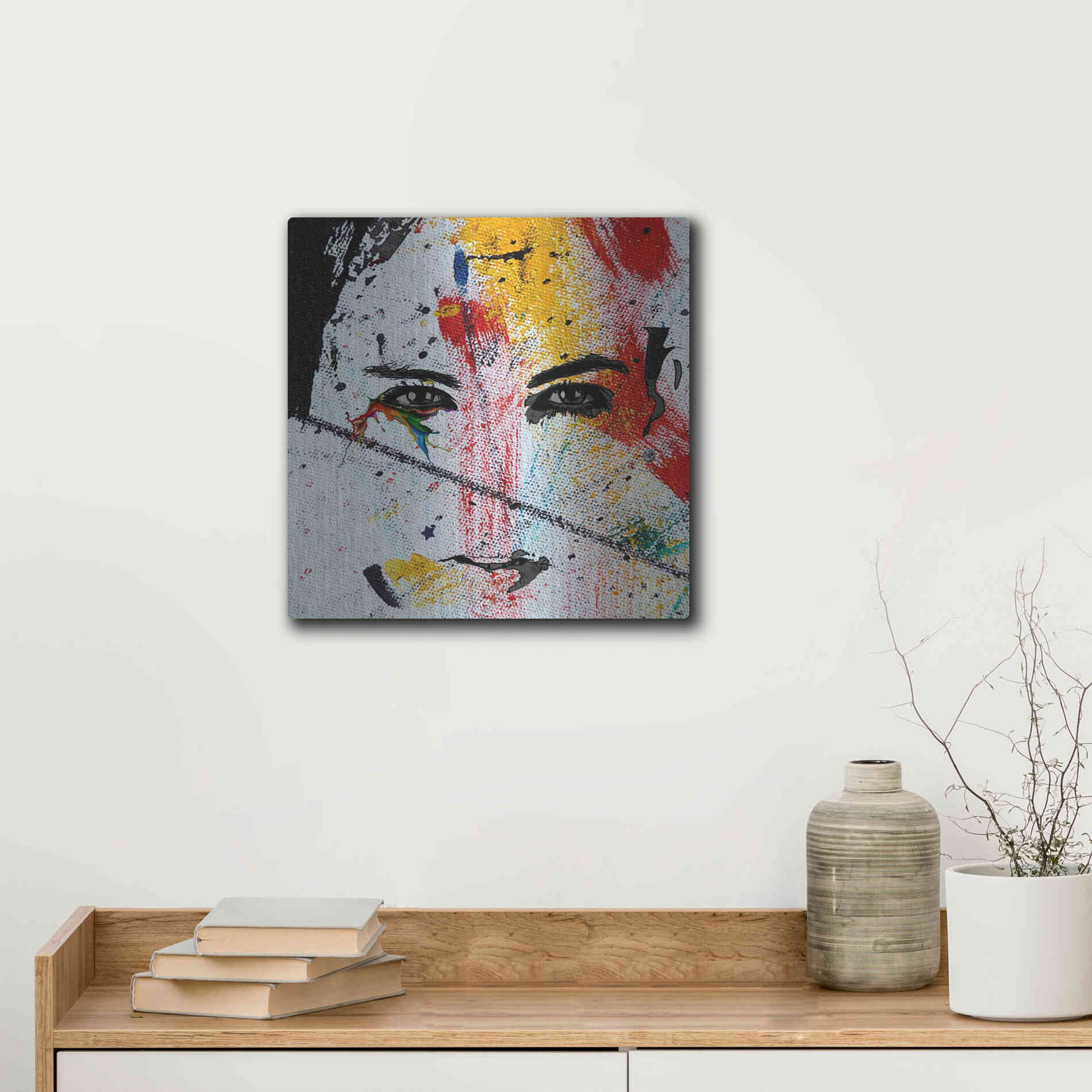 Luxe Metal Art 'Face Paint' by Karen Smith, Metal Wall Art,12x12