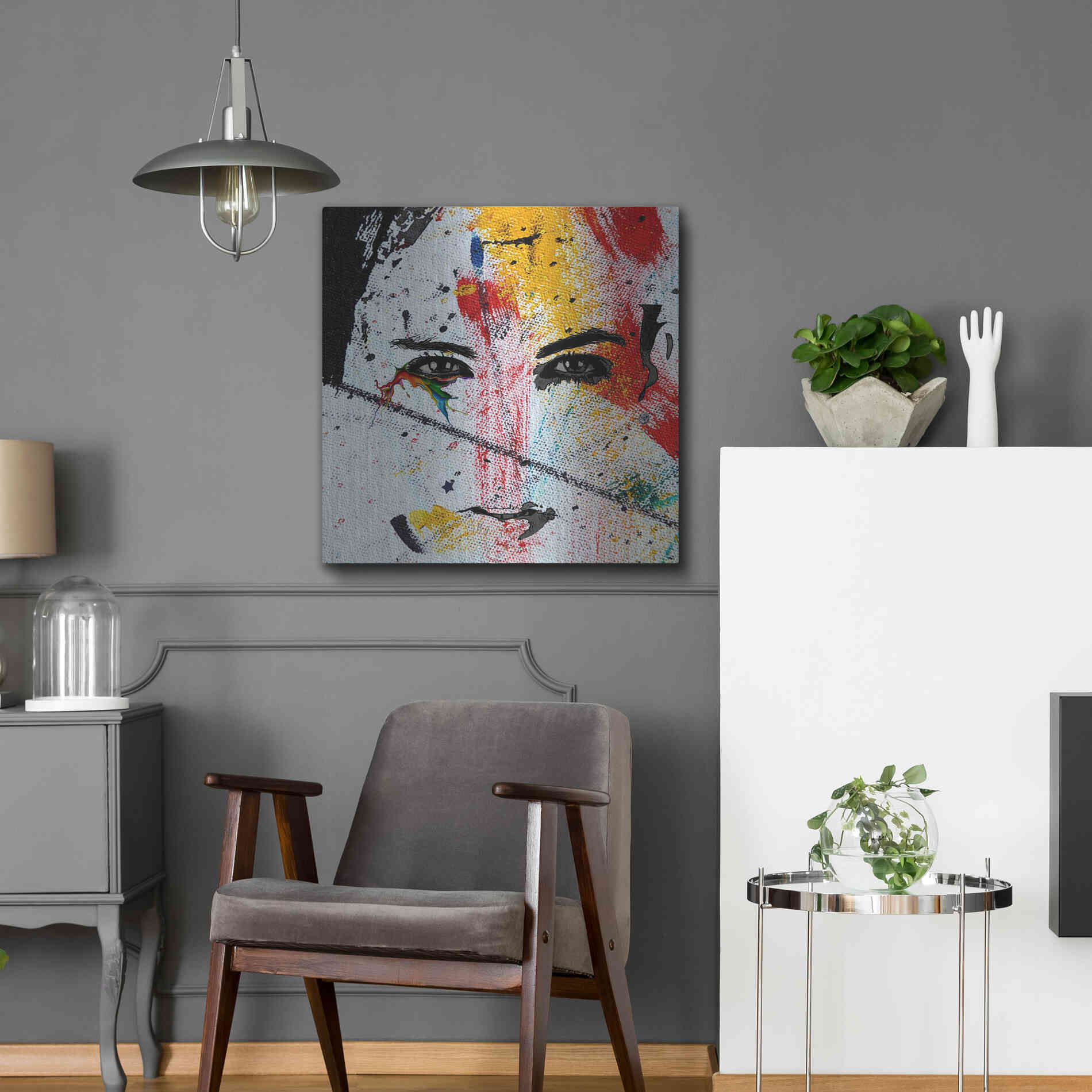 Luxe Metal Art 'Face Paint' by Karen Smith, Metal Wall Art,24x24