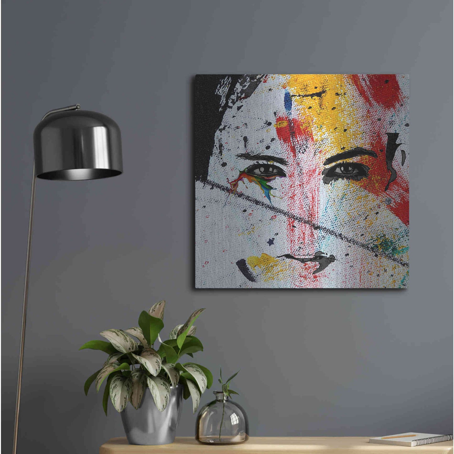 Luxe Metal Art 'Face Paint' by Karen Smith, Metal Wall Art,24x24