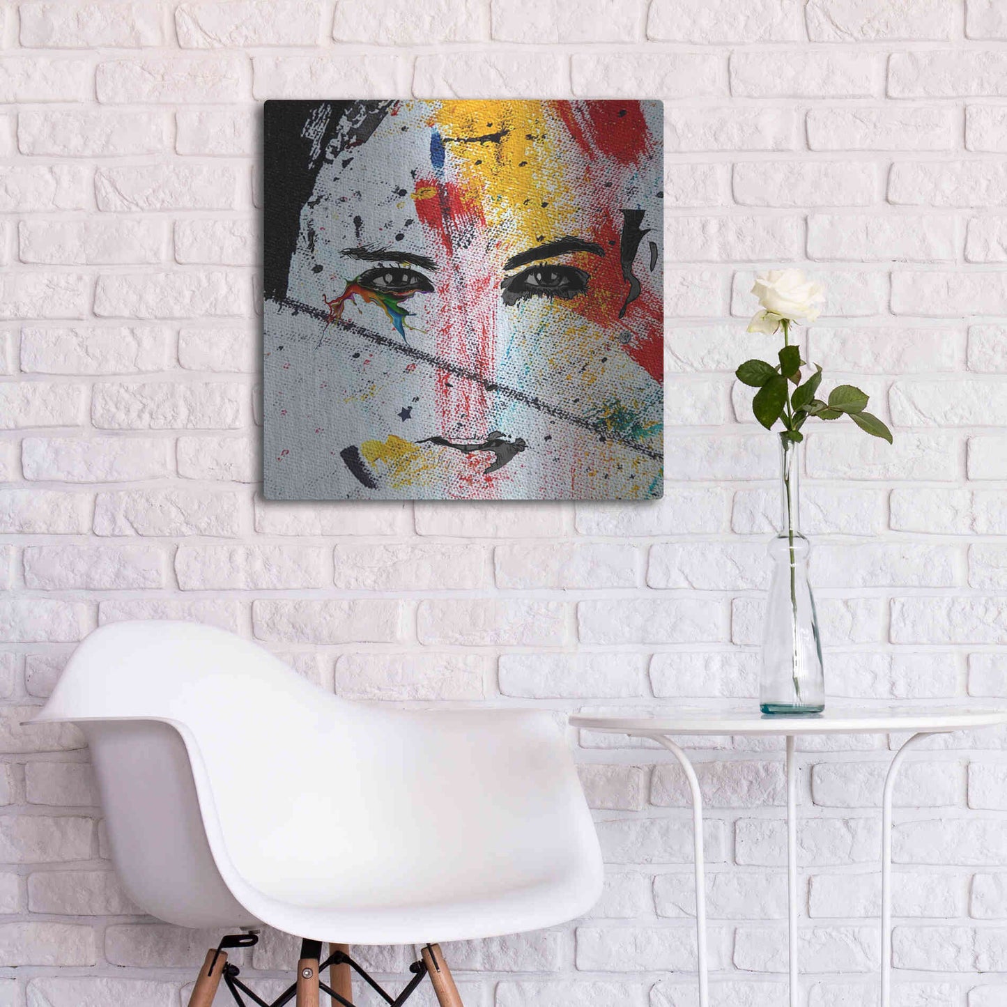 Luxe Metal Art 'Face Paint' by Karen Smith, Metal Wall Art,24x24