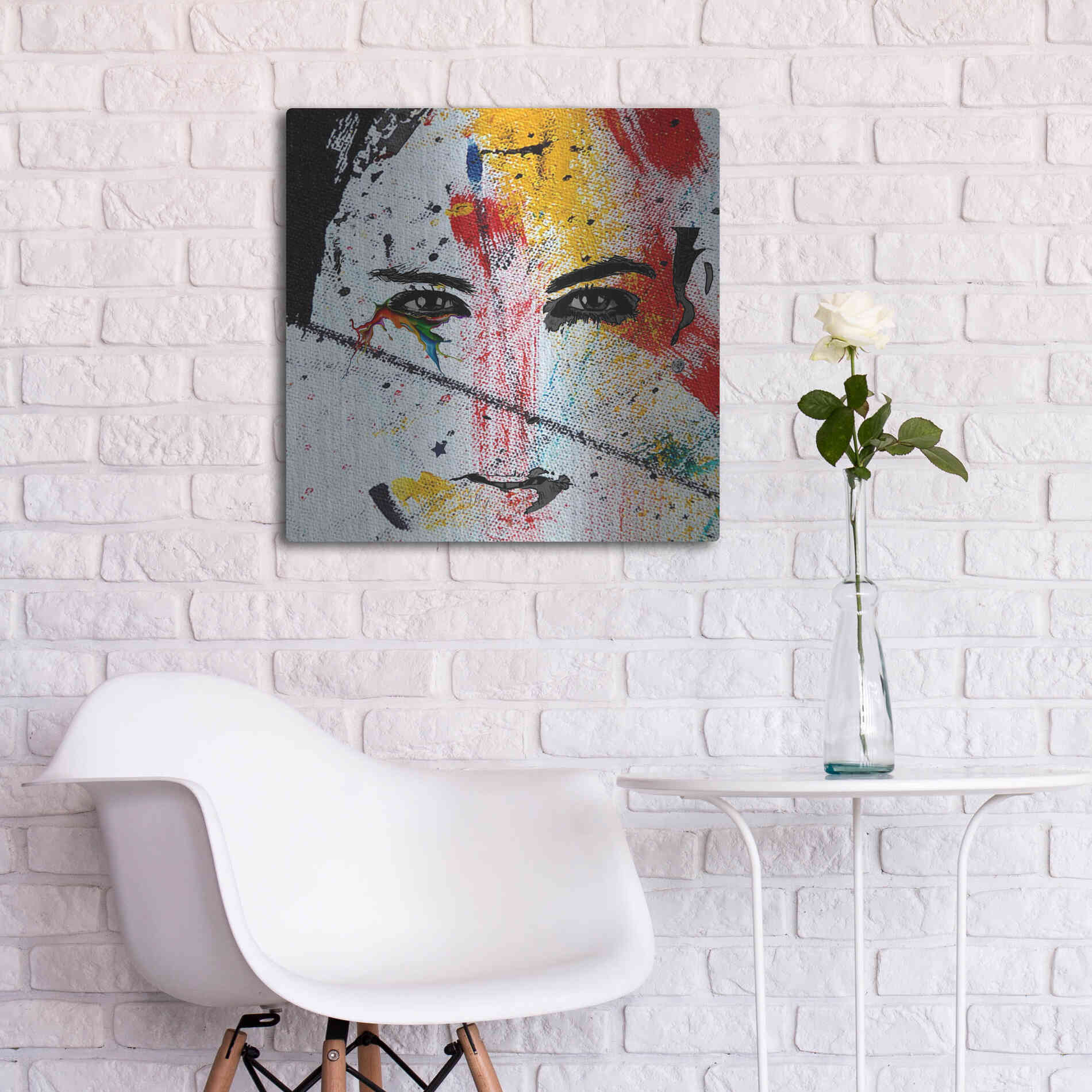 Luxe Metal Art 'Face Paint' by Karen Smith, Metal Wall Art,24x24