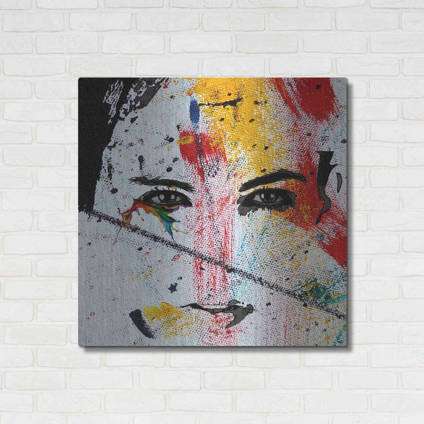 Luxe Metal Art 'Face Paint' by Karen Smith, Metal Wall Art,36x36
