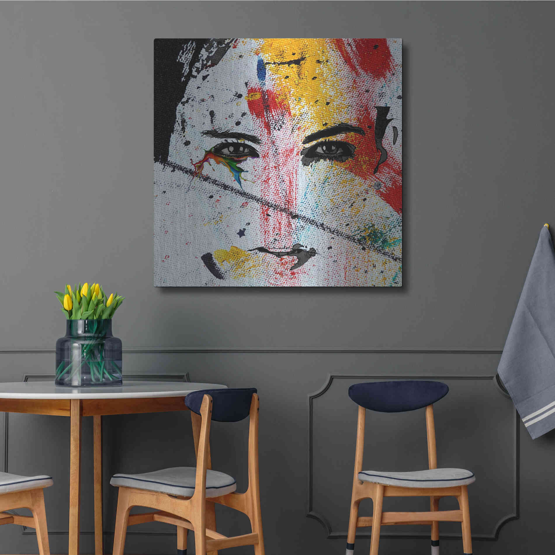 Luxe Metal Art 'Face Paint' by Karen Smith, Metal Wall Art,36x36